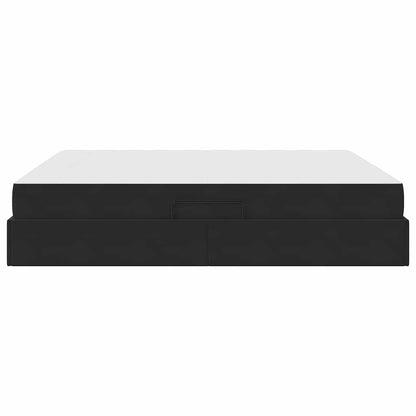 Letto con contenitore e materasso Nero 180 x 200 cm Velluto | homemem39