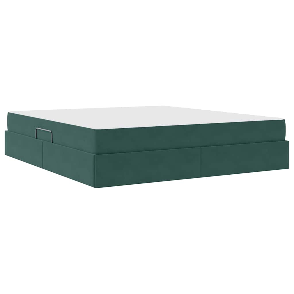 Letto con contenitore e materasso Verde Scuro 180 x 200 cm | homemem39