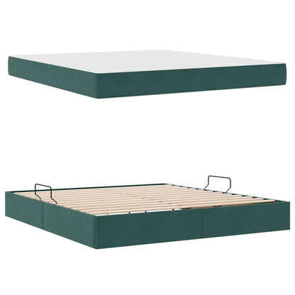 Letto con contenitore e materasso Verde Scuro 180 x 200 cm | homemem39