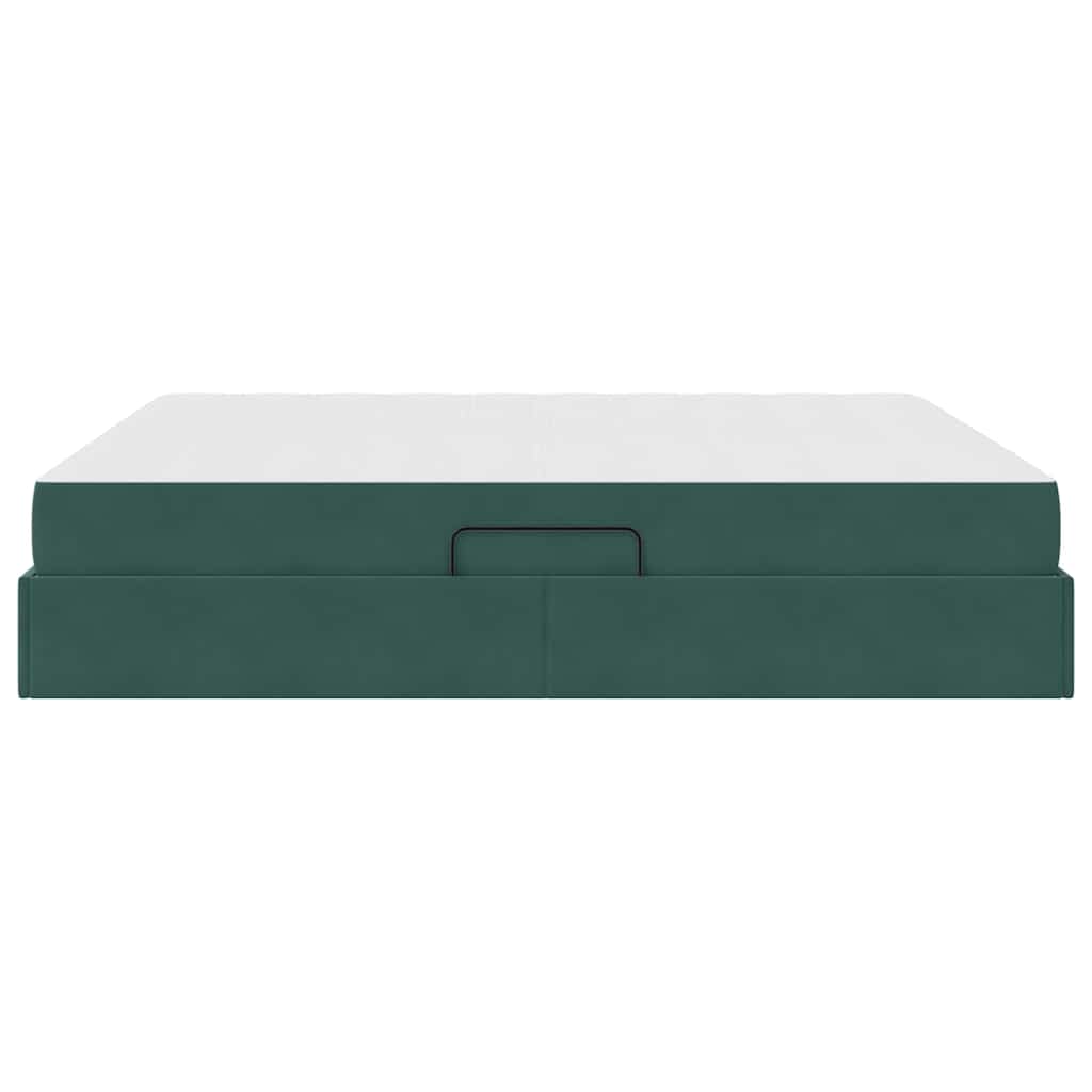 Letto con contenitore e materasso Verde Scuro 180 x 200 cm | homemem39
