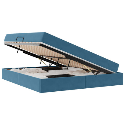 Letto con contenitore e materasso Blu Scuro 180 x 200 cm | homemem39