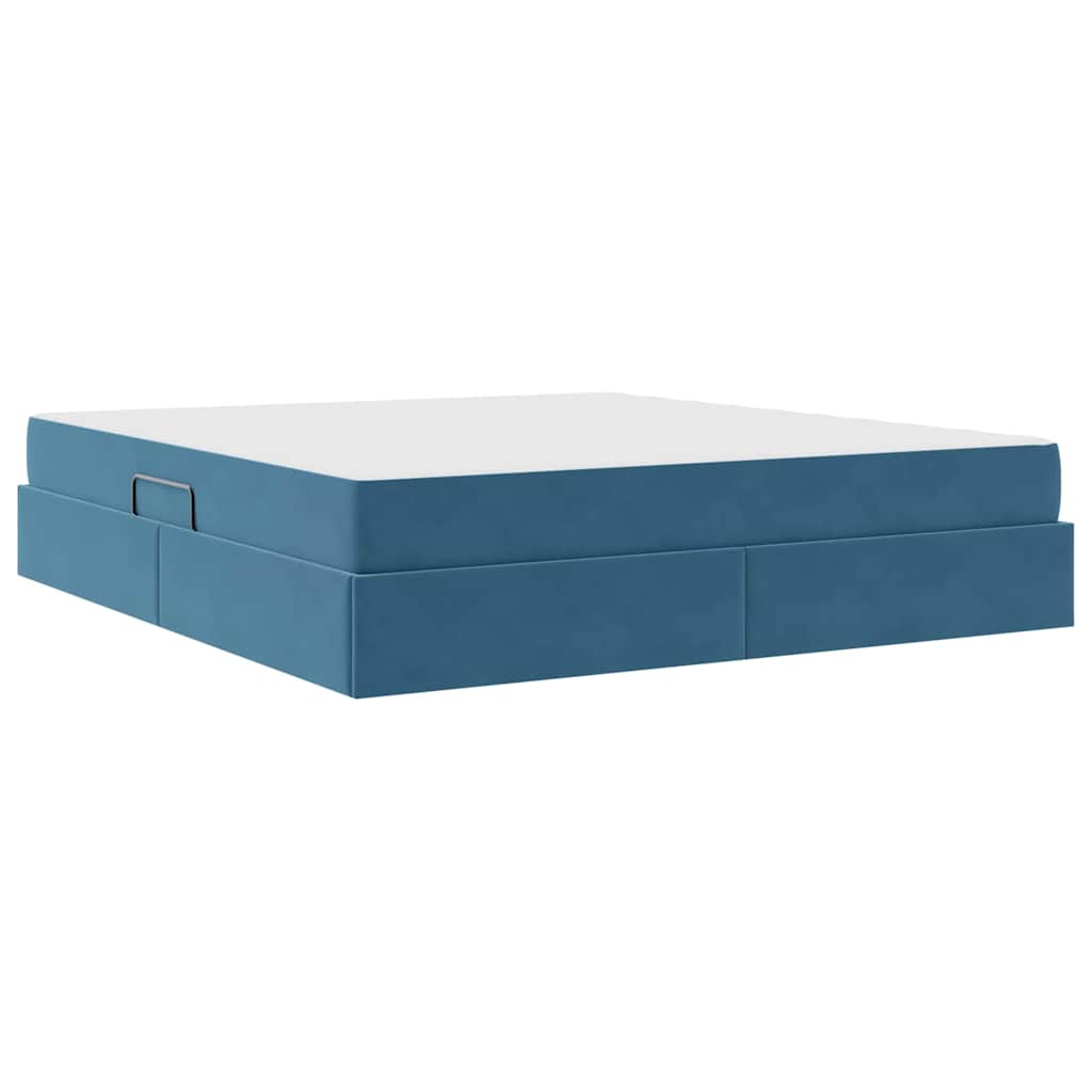 Letto con contenitore e materasso Blu Scuro 180 x 200 cm | homemem39