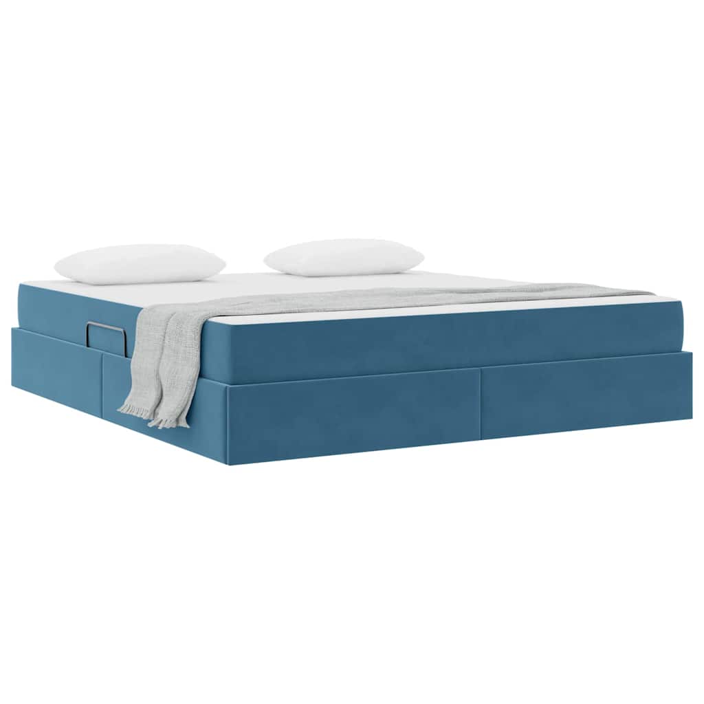 Letto con contenitore e materasso Blu Scuro 180 x 200 cm | homemem39