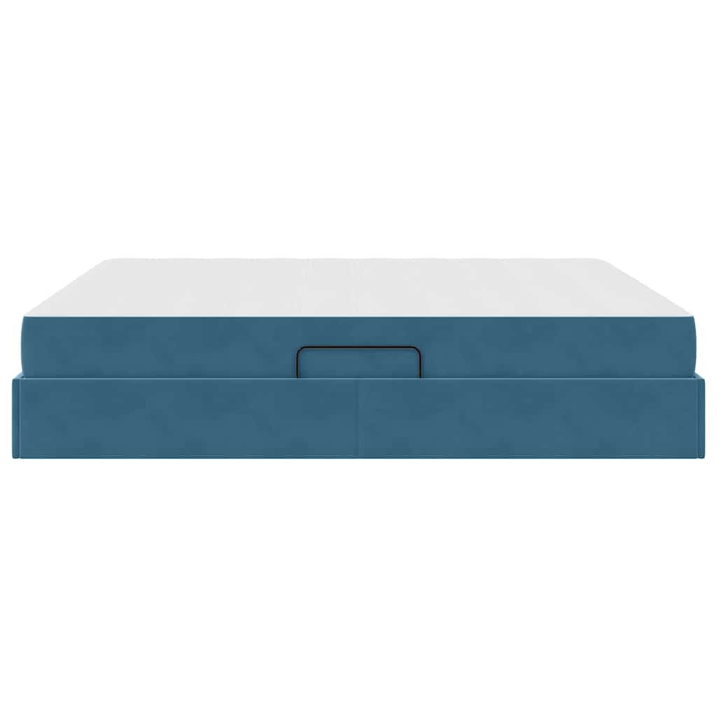 Letto con contenitore e materasso Blu Scuro 180 x 200 cm | homemem39