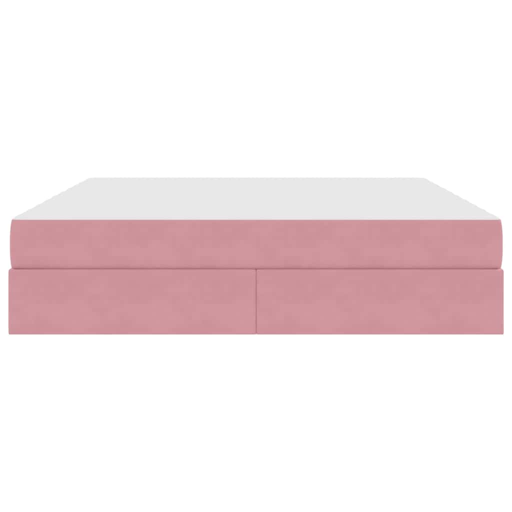 Letto con contenitore e materasso Rosa 180 x 200 cm Velluto | homemem39