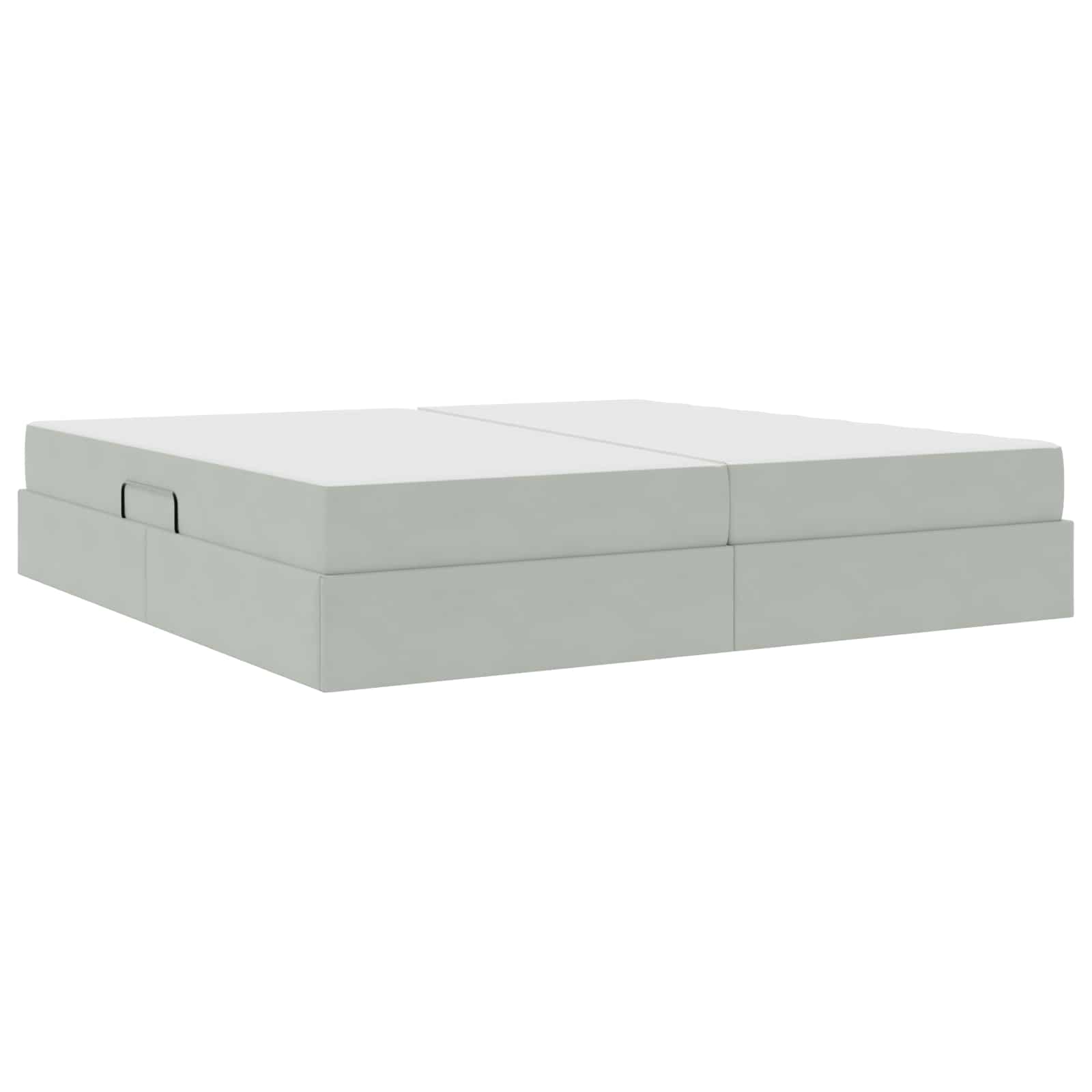 Letto con contenitore e materasso Grigio chiaro 200 x 200 cm | homemem39