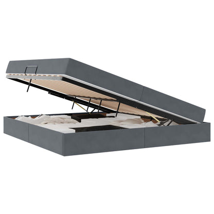 Letto con contenitore e materasso Grigio scuro 200 x 200 cm | homemem39