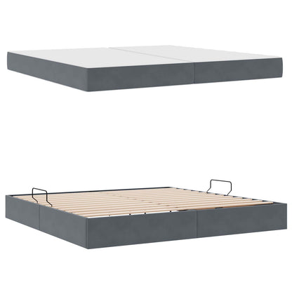 Letto con contenitore e materasso Grigio scuro 200 x 200 cm | homemem39