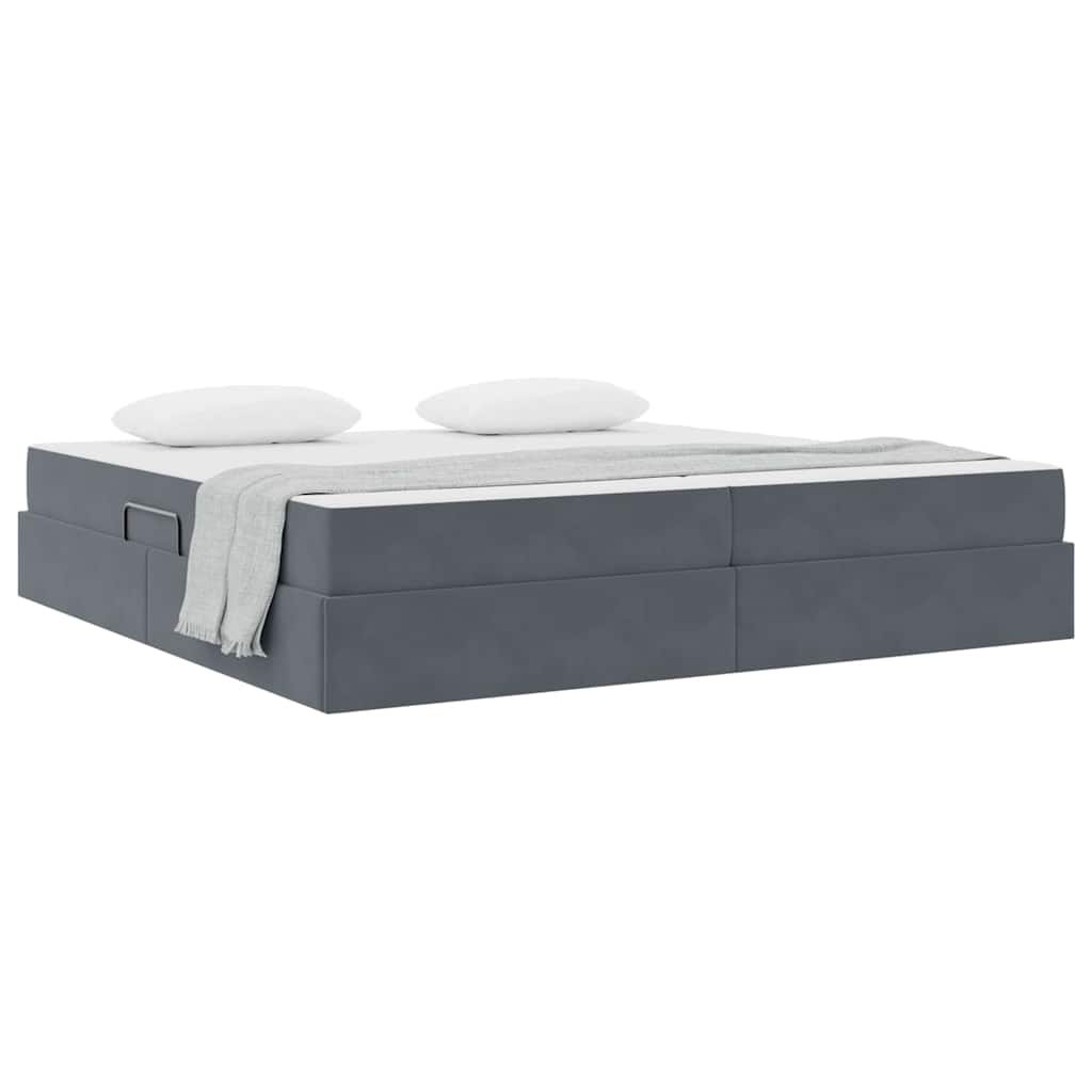 Letto con contenitore e materasso Grigio scuro 200 x 200 cm | homemem39