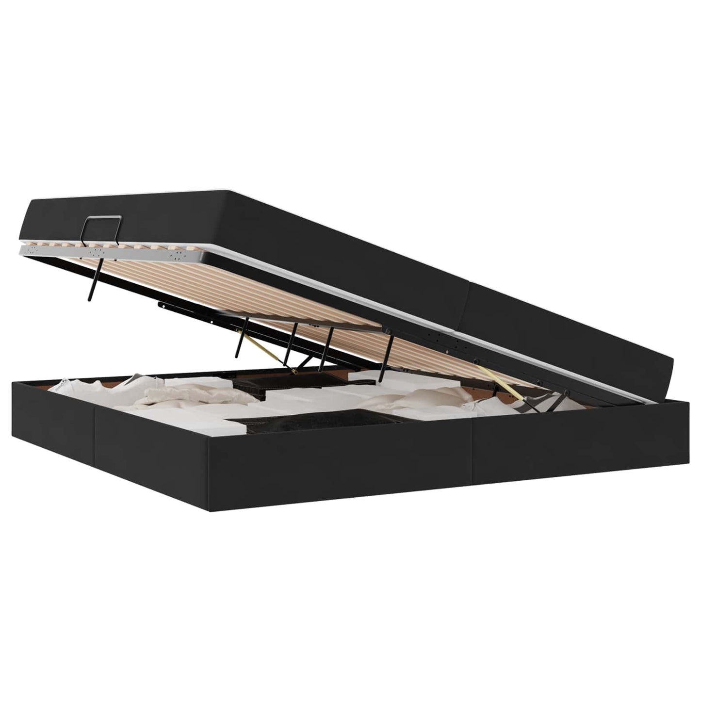 Letto con contenitore e materasso Nero 200 x 200 cm Velluto | homemem39
