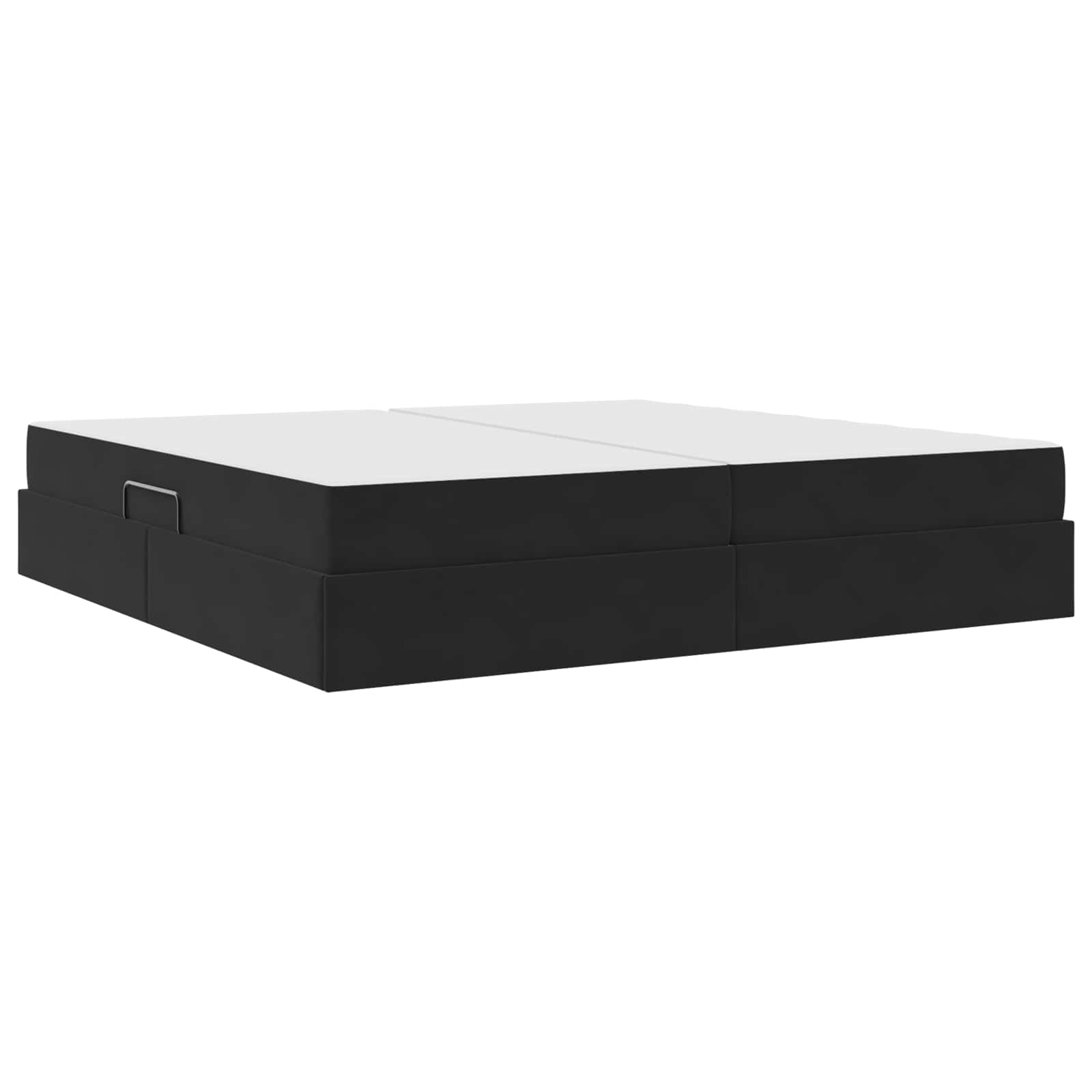 Letto con contenitore e materasso Nero 200 x 200 cm Velluto | homemem39