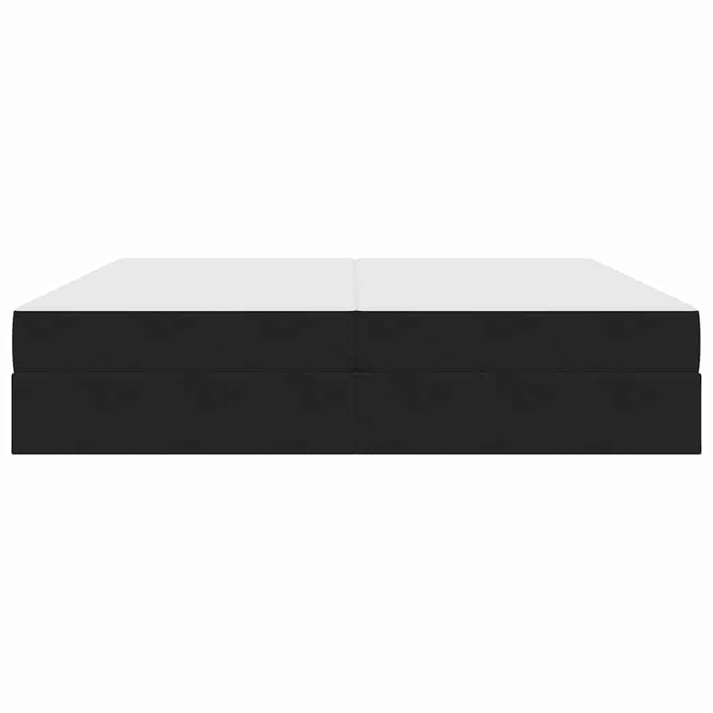 Letto con contenitore e materasso Nero 200 x 200 cm Velluto | homemem39