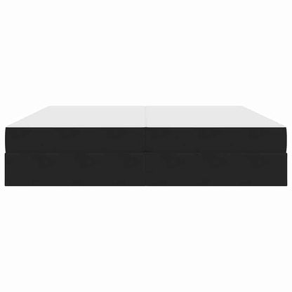Letto con contenitore e materasso Nero 200 x 200 cm Velluto | homemem39