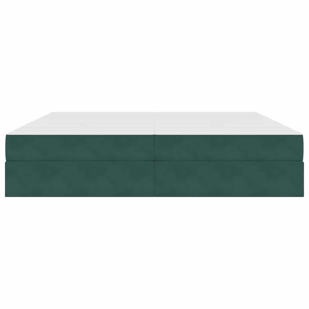 Letto con contenitore e materasso Verde Scuro 200 x 200 cm | homemem39