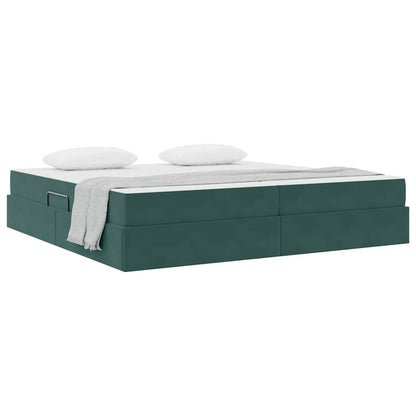 Letto con contenitore e materasso Verde Scuro 200 x 200 cm | homemem39