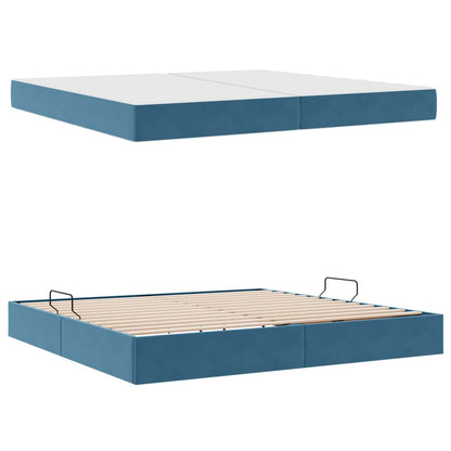 Letto con contenitore e materasso Blu Scuro 200 x 200 cm | homemem39