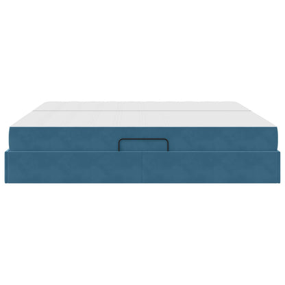 Letto con contenitore e materasso Blu Scuro 200 x 200 cm | homemem39