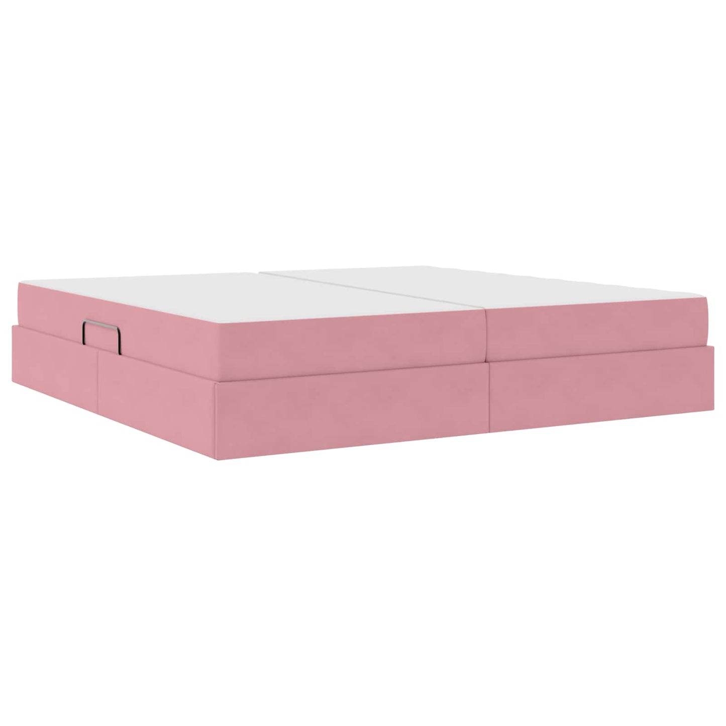 Letto con contenitore e materasso Rosa 200 x 200 cm Velluto | homemem39