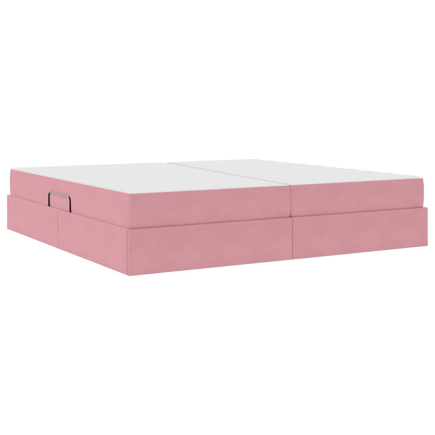 Letto con contenitore e materasso Rosa 200 x 200 cm Velluto | homemem39