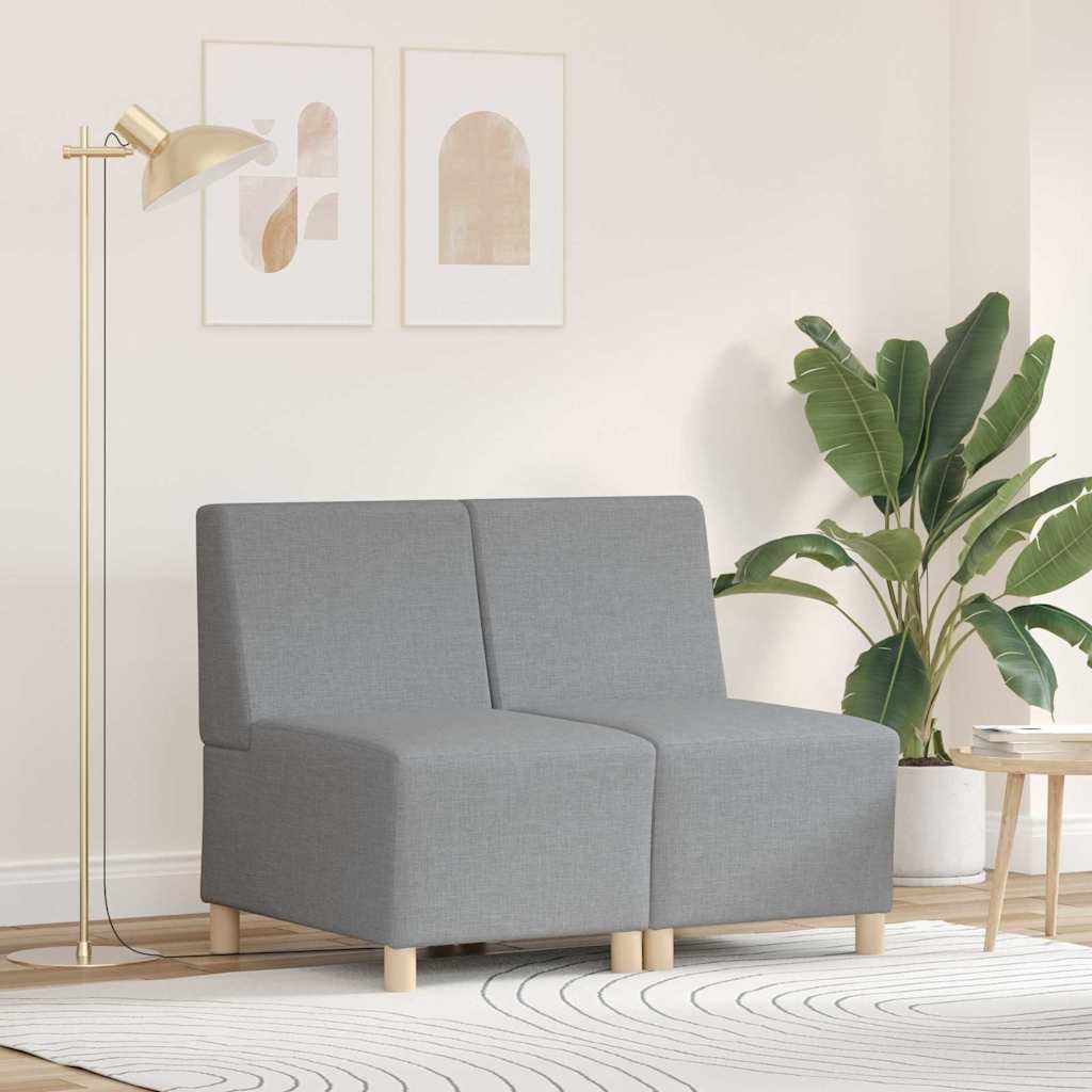 Unità di Divano Modulare Senza Braccioli 2 pcs Grigio chiaro | homemem39