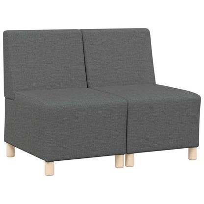 Unità di Divano Modulare Senza Braccioli 2 pcs Grigio scuro | homemem39