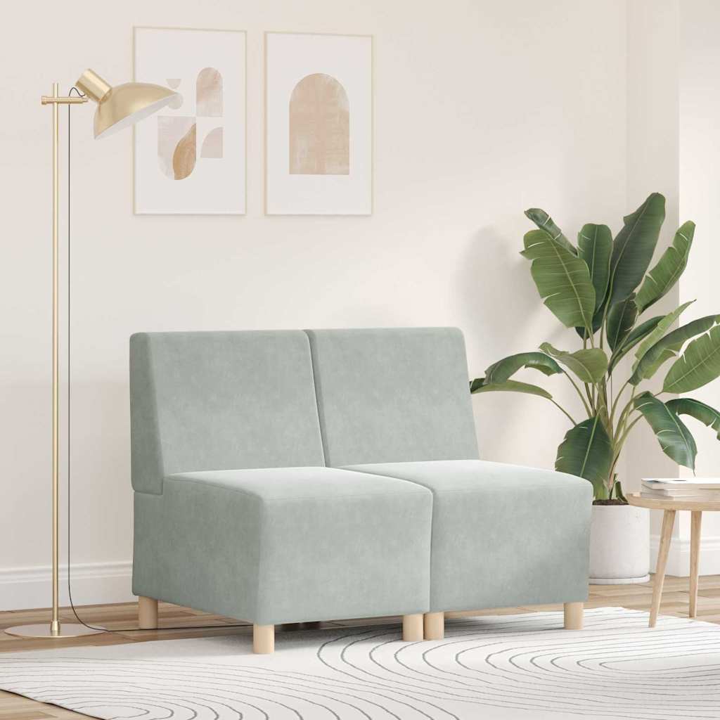 Unità di Divano Modulare Senza Braccioli 2 pcs Grigio chiaro | homemem39