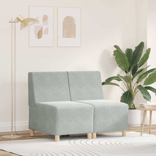 Unità di Divano Modulare Senza Braccioli 2 pcs Grigio chiaro | homemem39