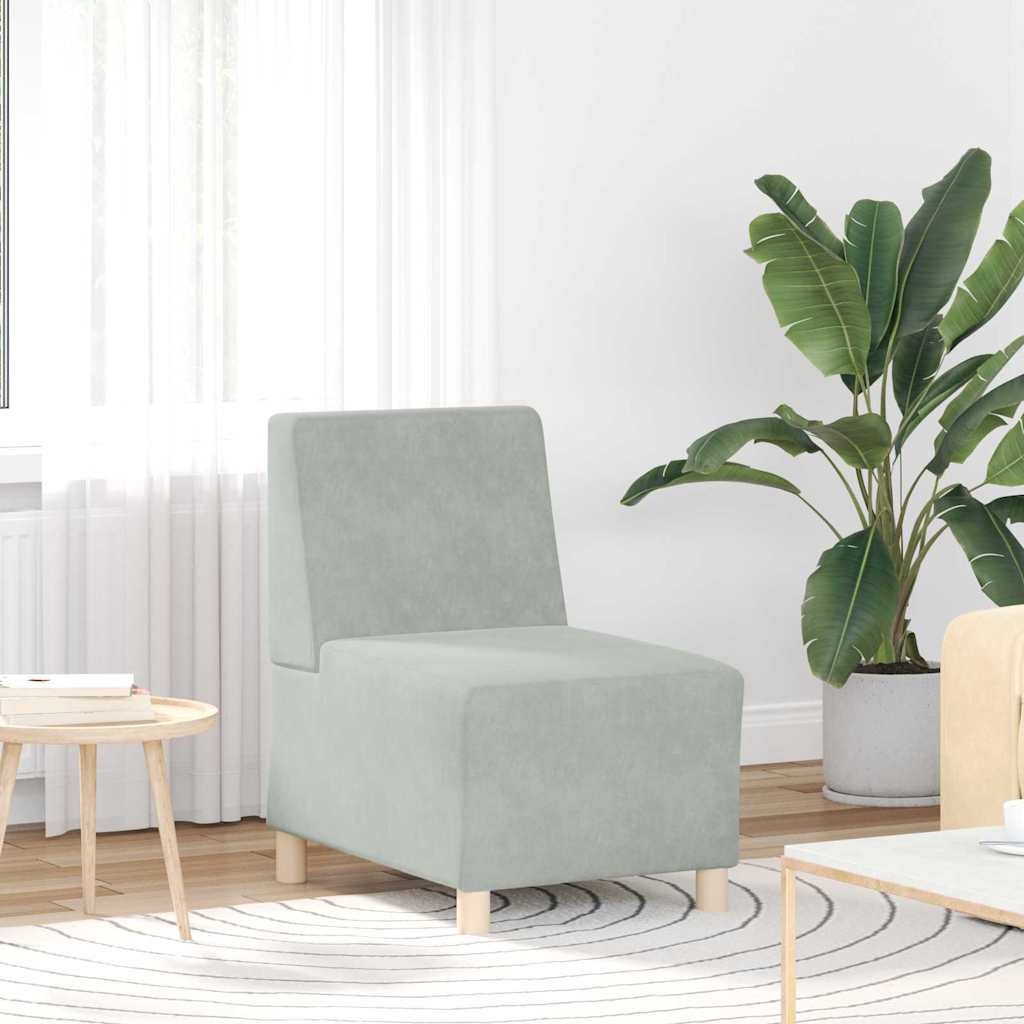 Unità di Divano Modulare Senza Braccioli 2 pcs Grigio chiaro