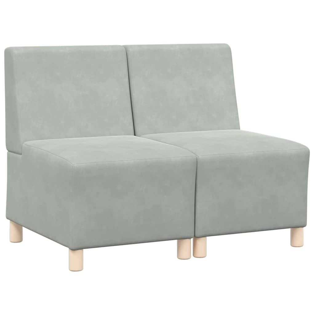 Unità di Divano Modulare Senza Braccioli 2 pcs Grigio chiaro - homemem39