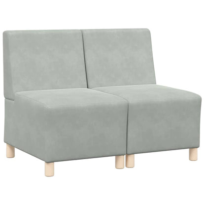 Unità di Divano Modulare Senza Braccioli 2 pcs Grigio chiaro - homemem39