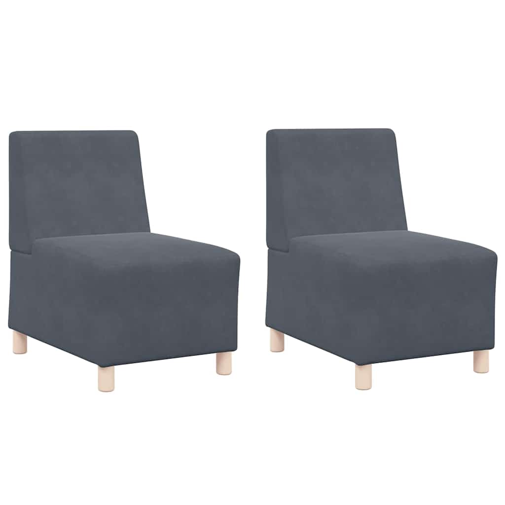 Unità di Divano Modulare Senza Braccioli 2 pcs Grigio scuro - homemem39