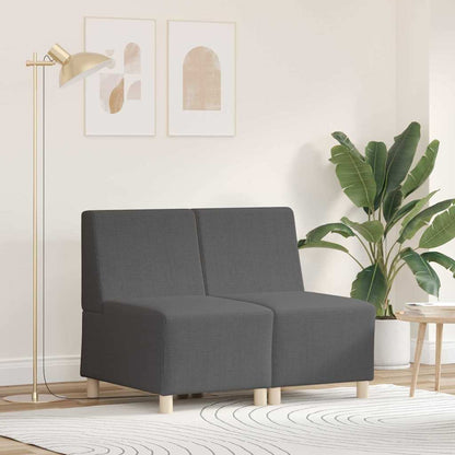 Unità di Divano Modulare Senza Braccioli 2 pcs Grigio scuro | homemem39