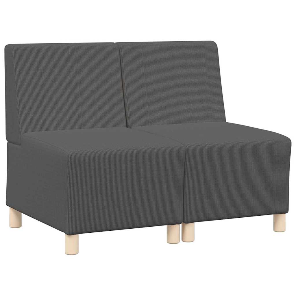 Unità di Divano Modulare Senza Braccioli 2 pcs Grigio scuro - homemem39
