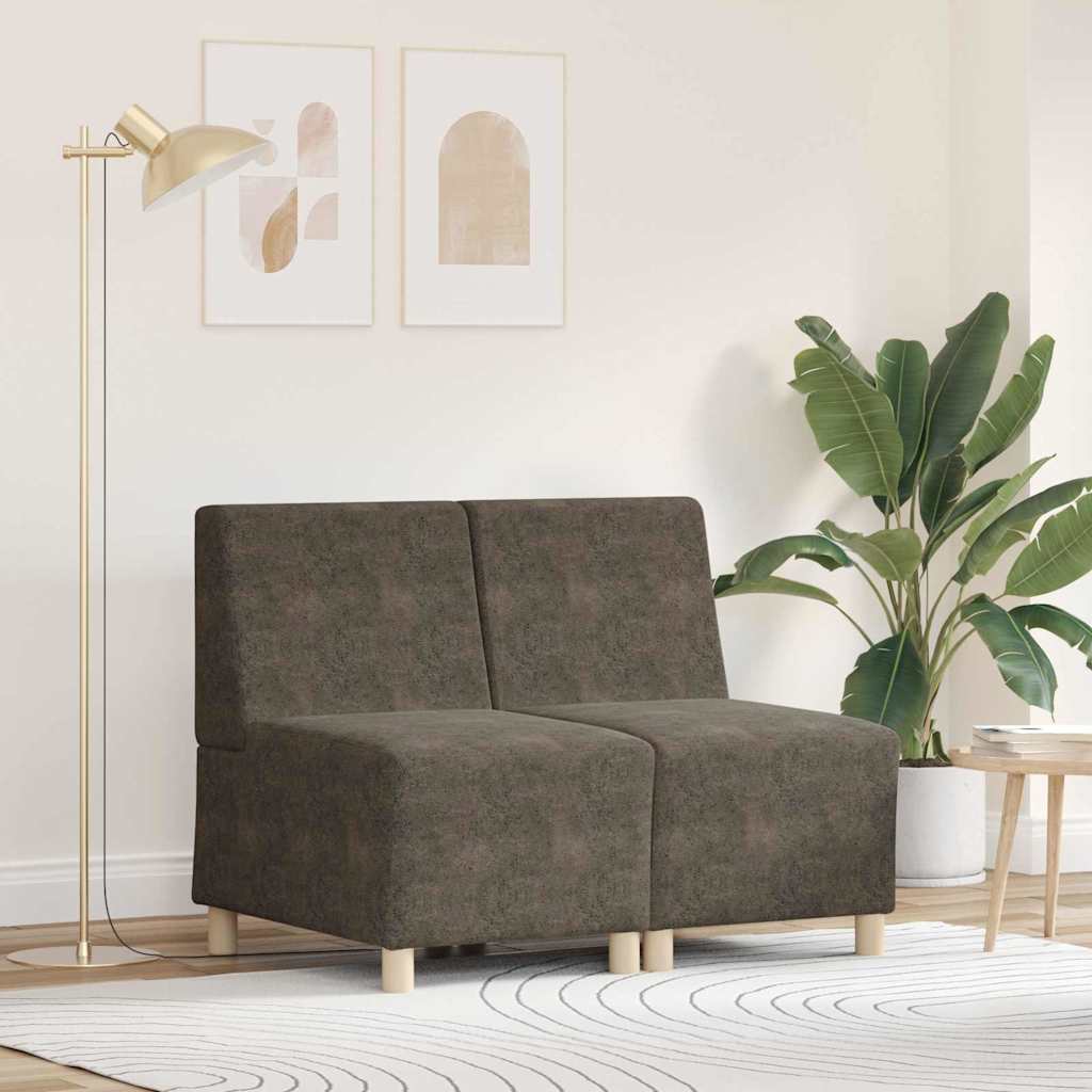 Unità di Divano Modulare Senza Braccioli 2 pcs Grigio scuro | homemem39