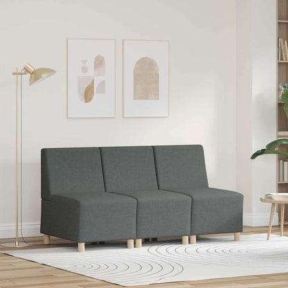 Unità di Divano Modulare Senza Braccioli 3 pcs Grigio scuro | homemem39