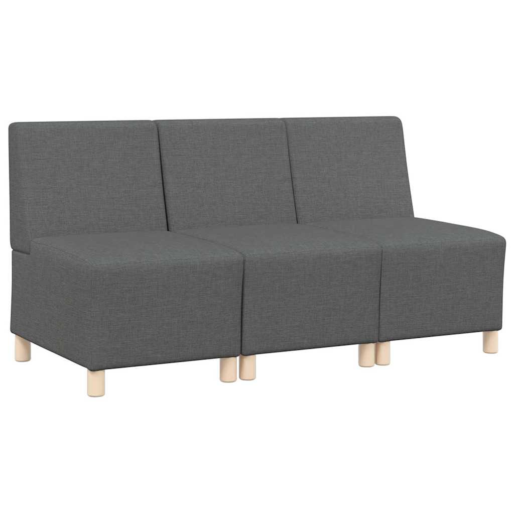Unità di Divano Modulare Senza Braccioli 3 pcs Grigio scuro