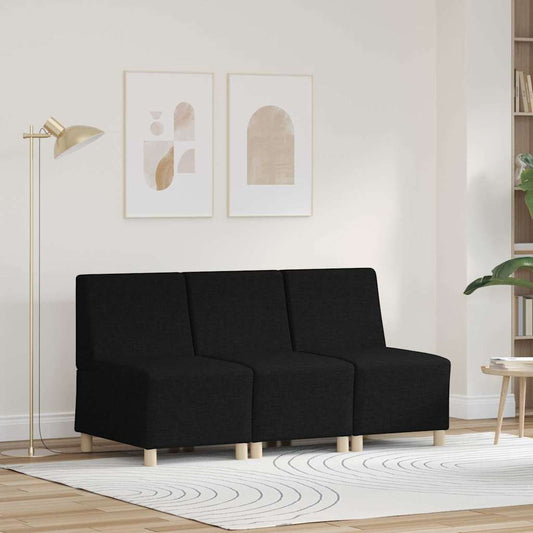 Unità di Divano Modulare Senza Braccioli 3 pcs Nero | homemem39