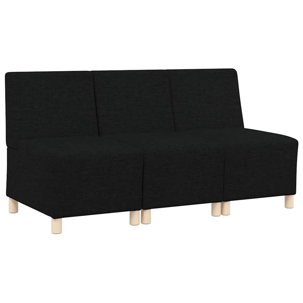 Unità di Divano Modulare Senza Braccioli 3 pcs Nero | homemem39