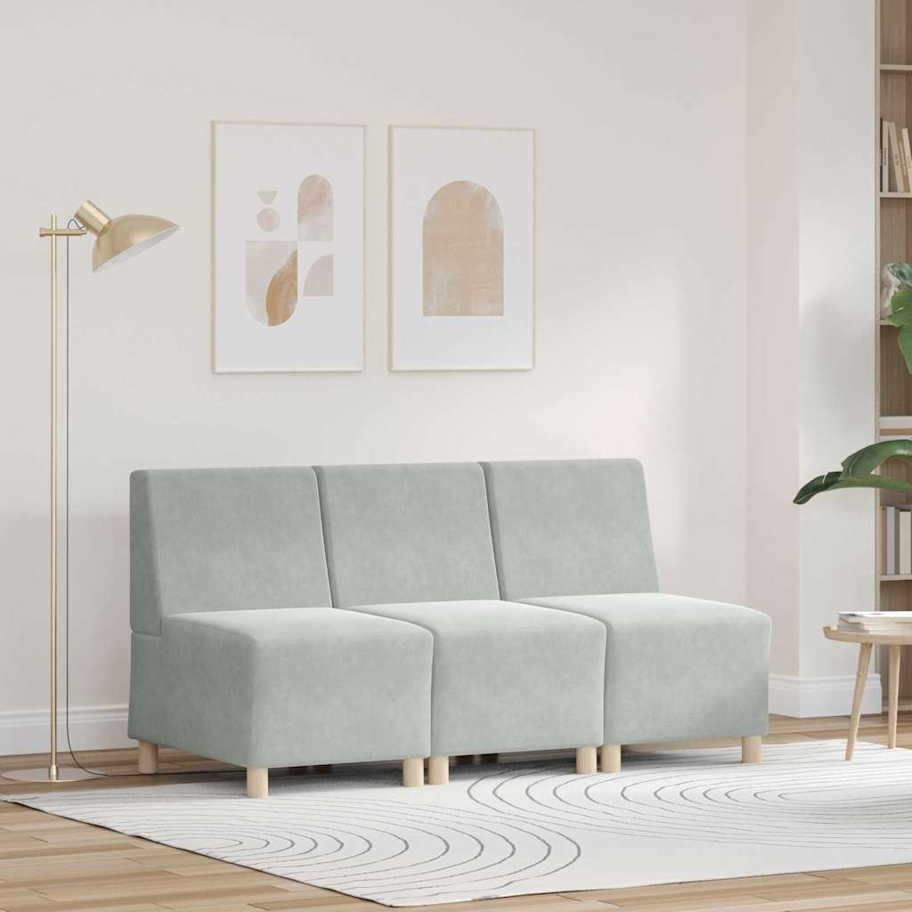 Unità di Divano Modulare Senza Braccioli 3 pcs Grigio chiaro | homemem39