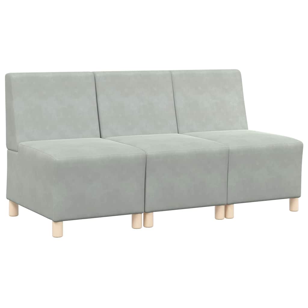 Unità di Divano Modulare Senza Braccioli 3 pcs Grigio chiaro | homemem39