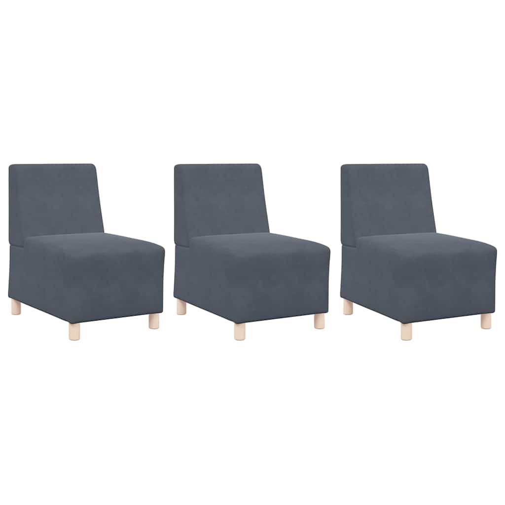 Unità di Divano Modulare Senza Braccioli 3 pcs Grigio scuro - homemem39