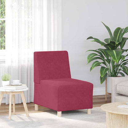 Unità di Divano Modulare Senza Braccioli 3 pcs Rosso Vino - homemem39