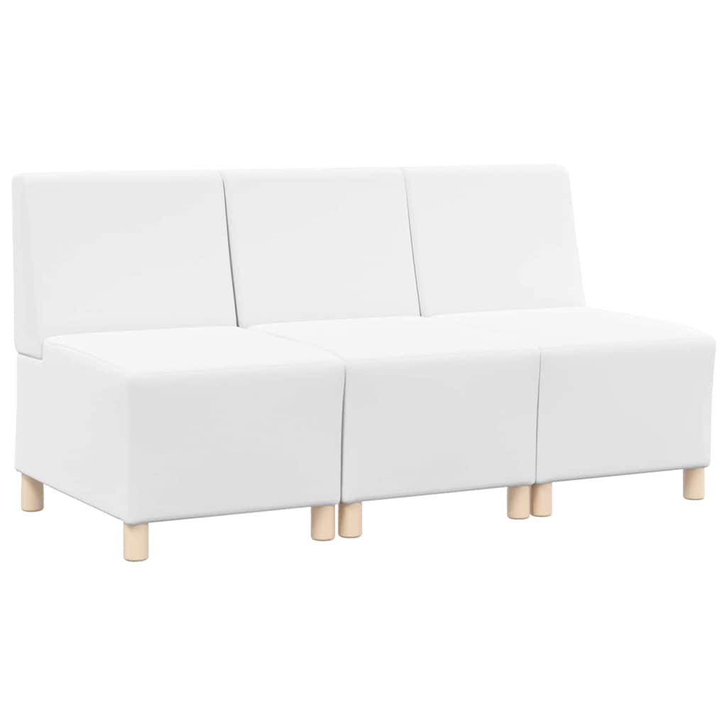 Unità di Divano Modulare Senza Braccioli 3 pcs Bianco - homemem39