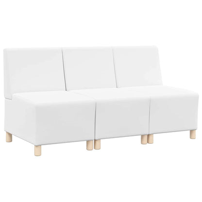 Unità di Divano Modulare Senza Braccioli 3 pcs Bianco - homemem39