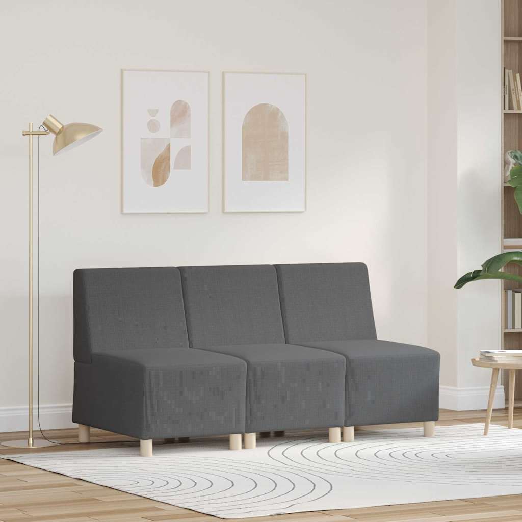 Unità di Divano Modulare Senza Braccioli 3 pcs Grigio scuro | homemem39