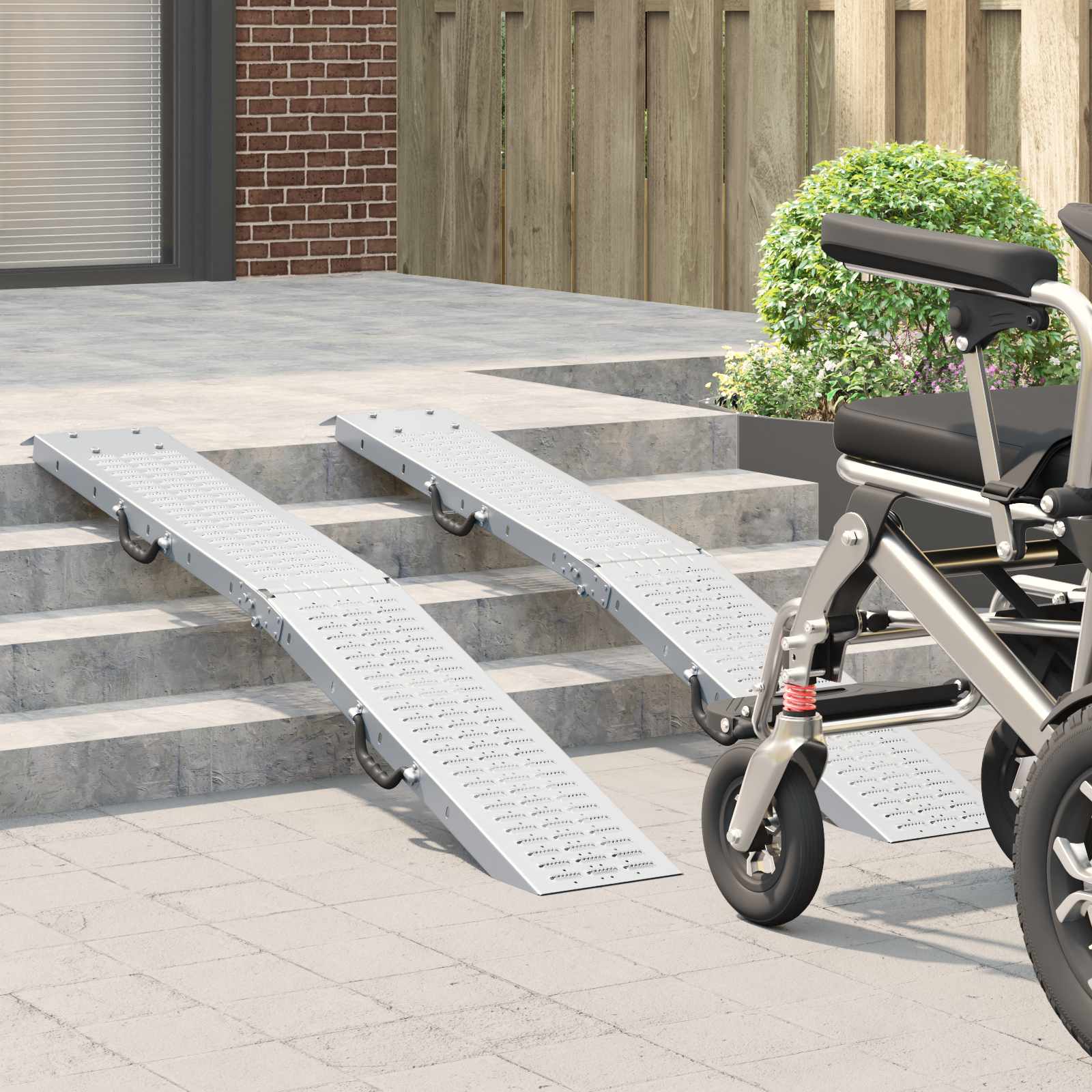 Rampe Pieghevoli 200kg per rampa 2 pcs Argento Acciaio zincato | homemem39