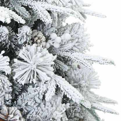 Albero di Natale Artificiale Snodato Foderato di Neve Bianco