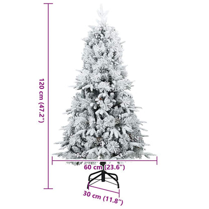 Albero di Natale Artificiale Snodato Foderato di Neve Bianco