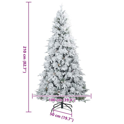 Albero di Natale Artificiale Snodato Foderato di Neve Bianco