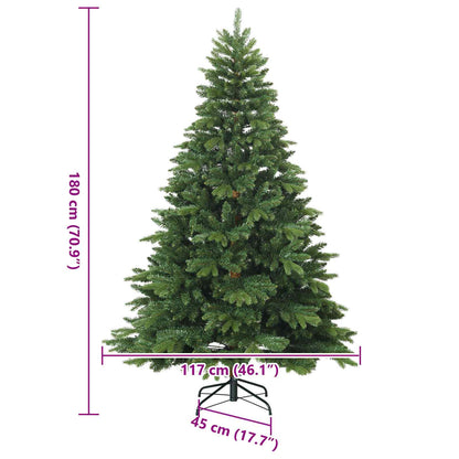 Albero di Natale Artificiale con Rami Pieghevoli Verde 180 cm